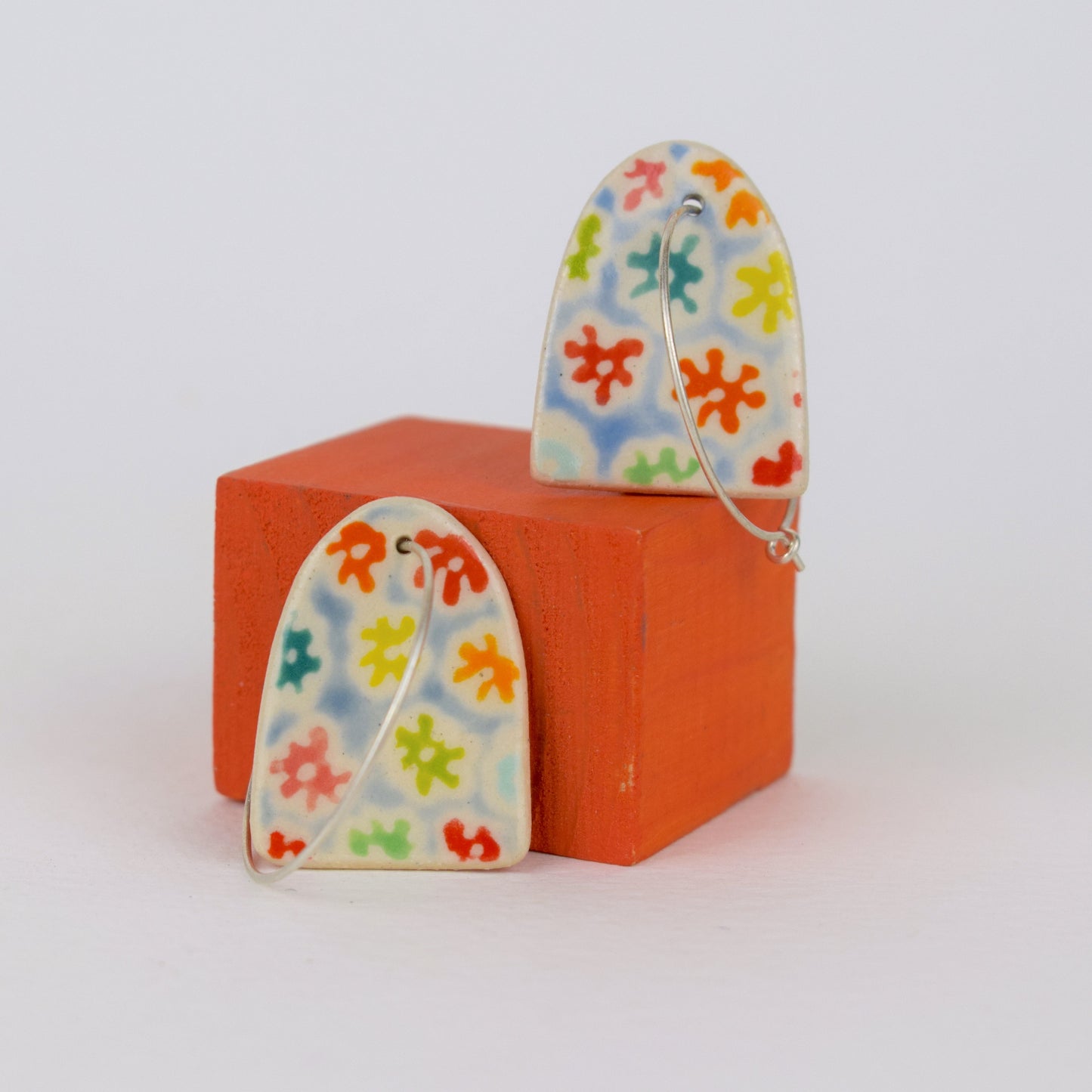 Blue Floral Earrings