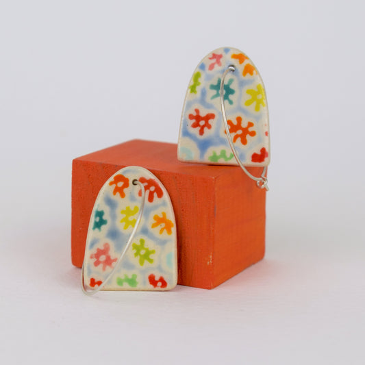 Blue Floral Earrings