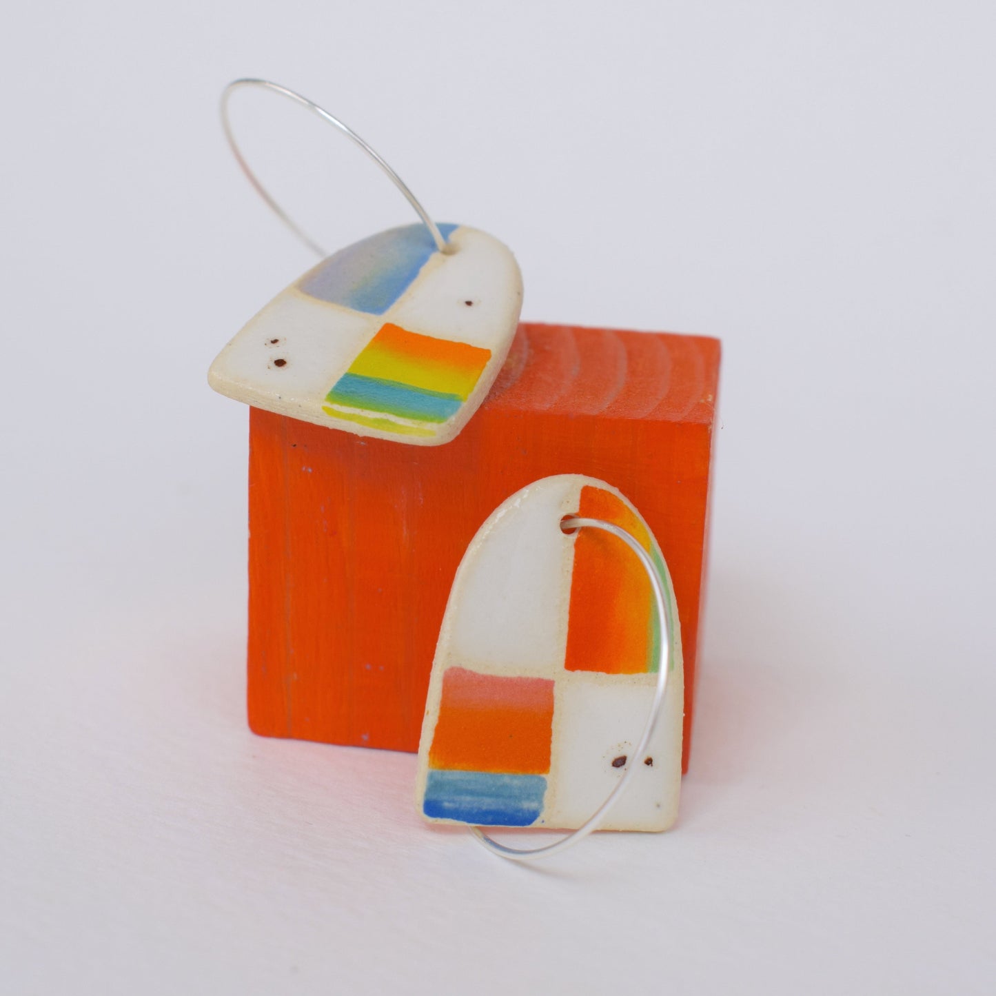 Rainbow Check Earrings