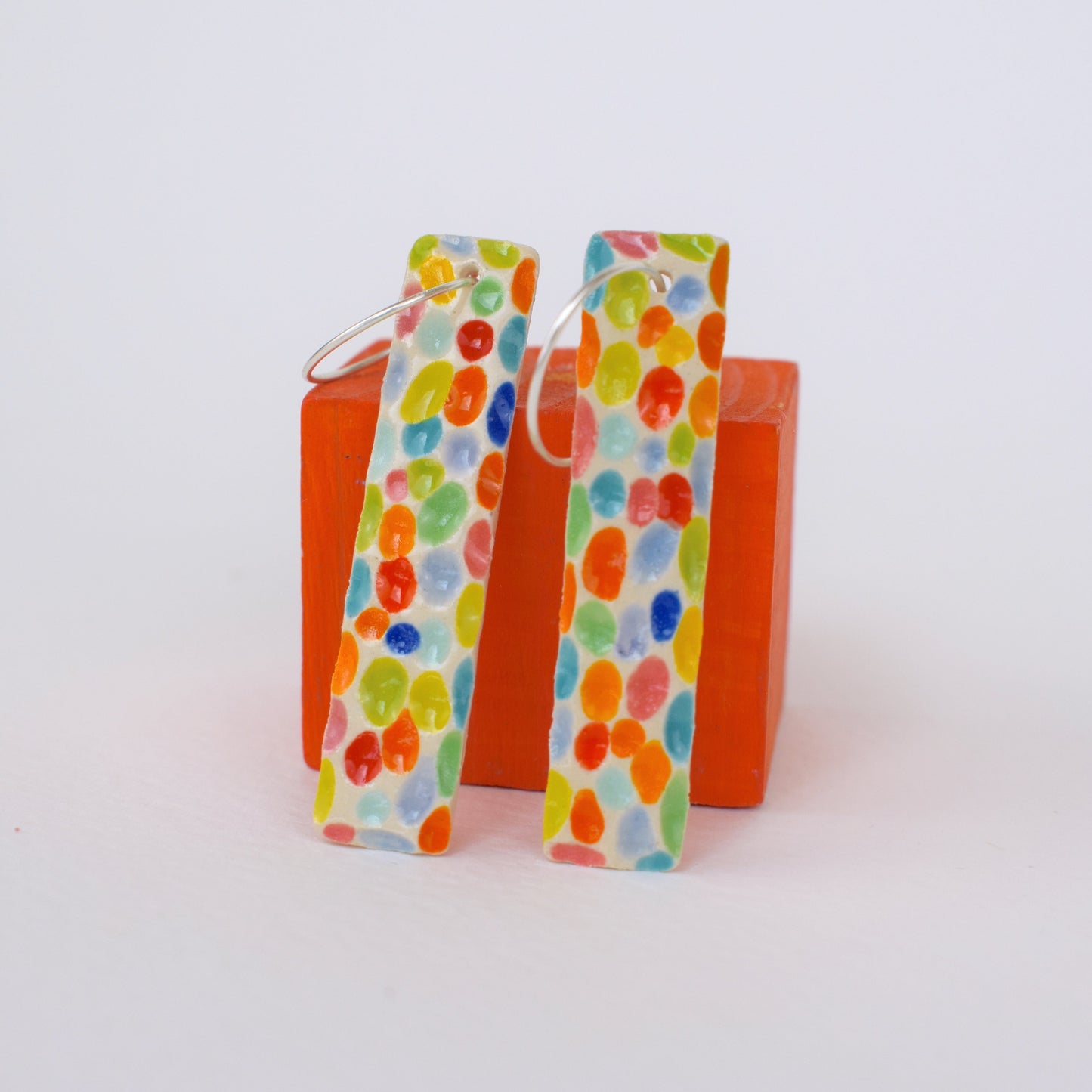 Carved Sunshine Rectangle Earrings