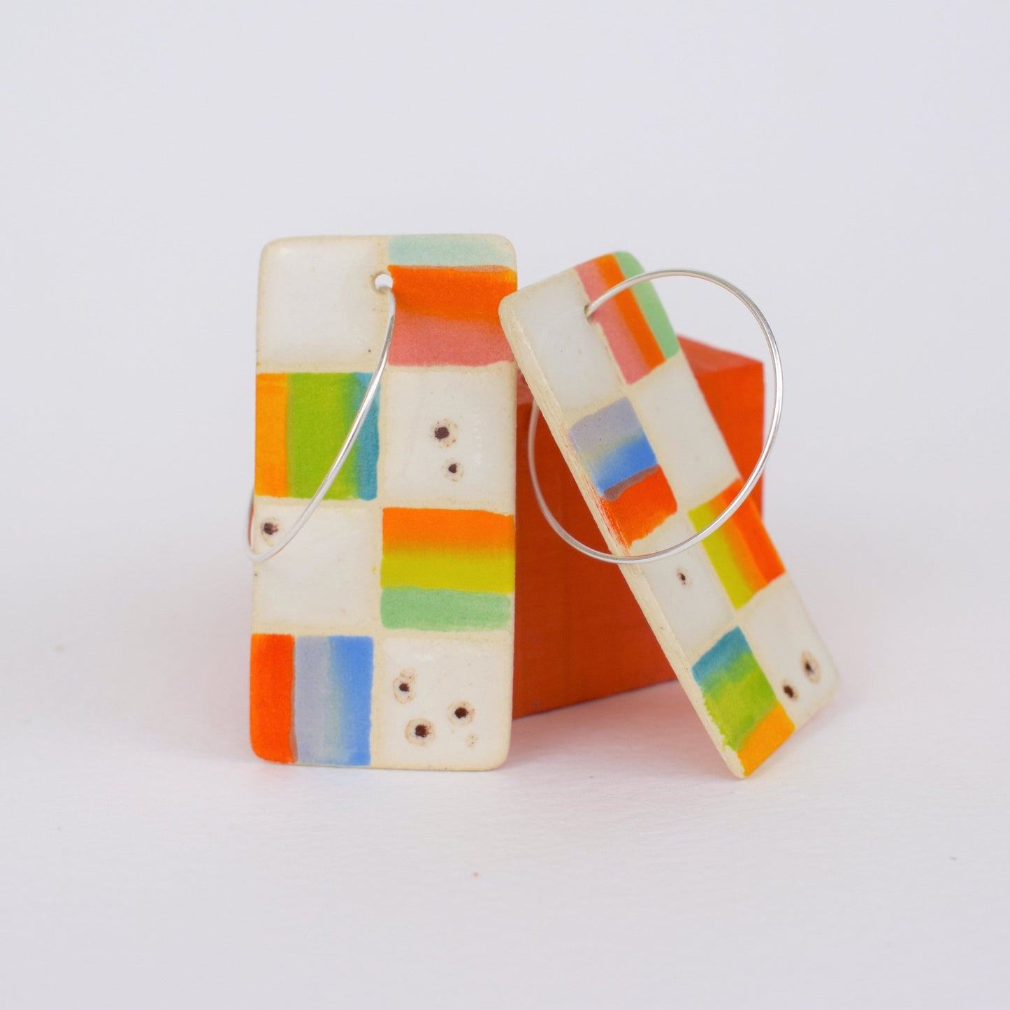 Multicoloured Check Earrings