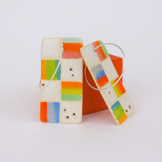 Multicoloured Cheque Earrings