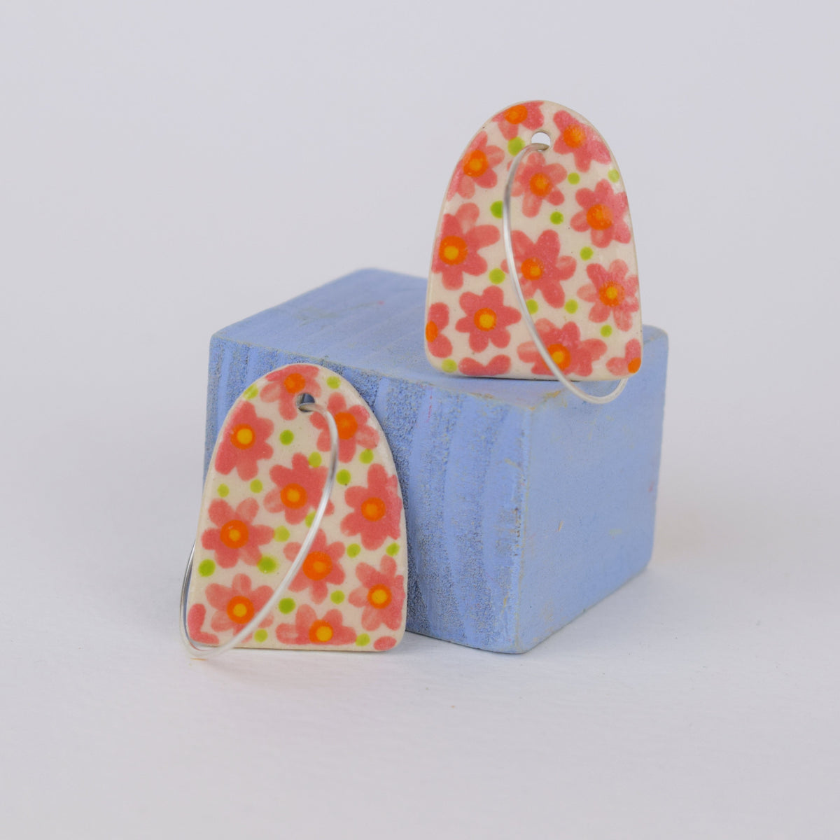 Pink Floral Earrings