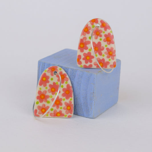 Pink Floral Earrings