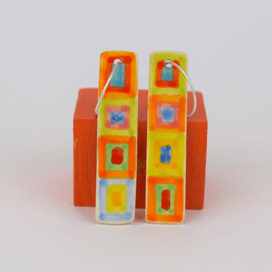 Multicoloured Cube Earrings