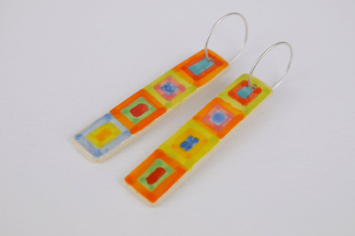 Multicoloured Cube Earrings