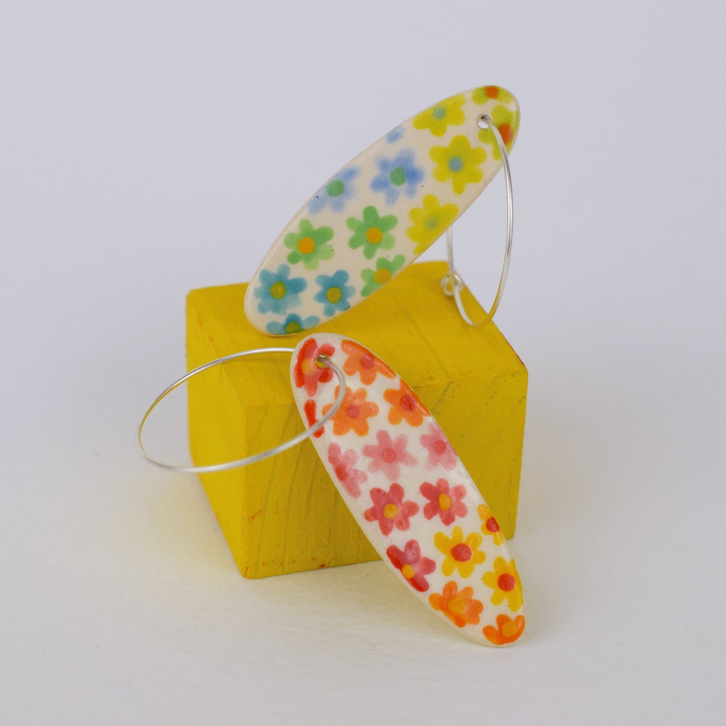 Flower Patch Oval Earrings