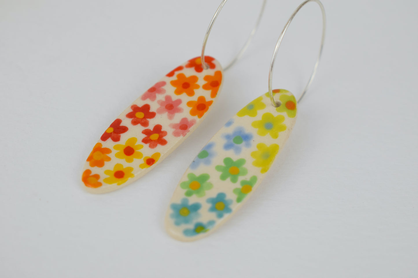 Flower Patch Oval Earrings