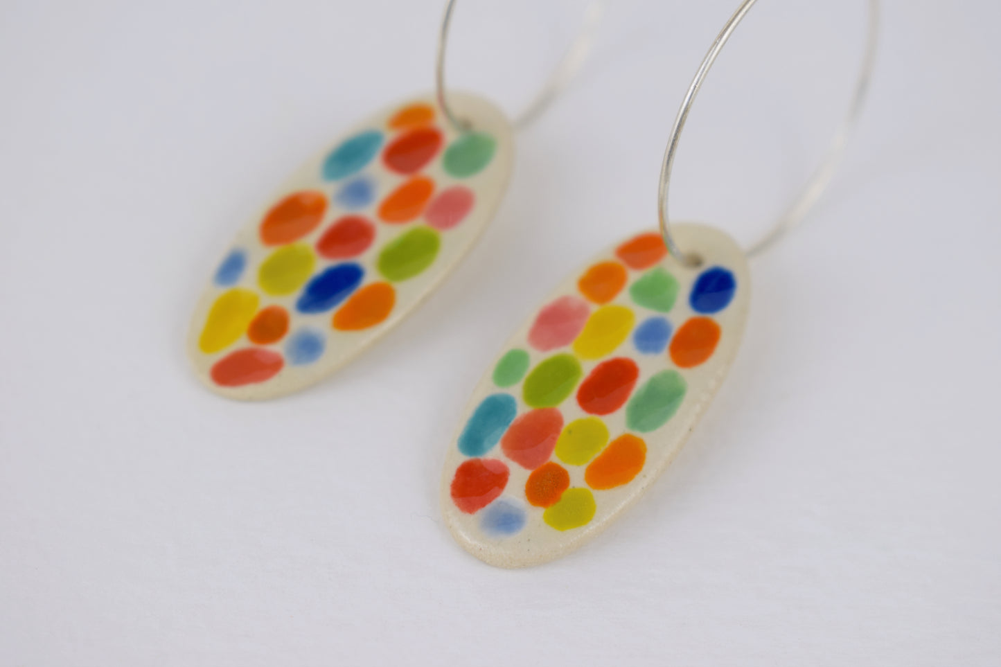 Carved Sunshine Oval Earrings