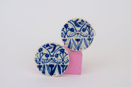 Blue Floral Harmony Earrings