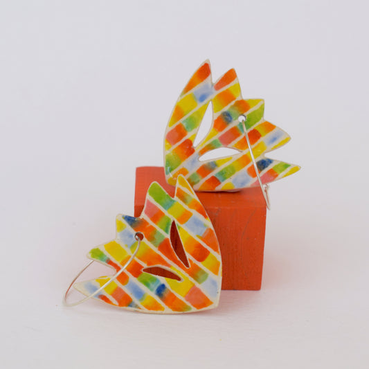 Multicoloured Stripe Tulip Earrings