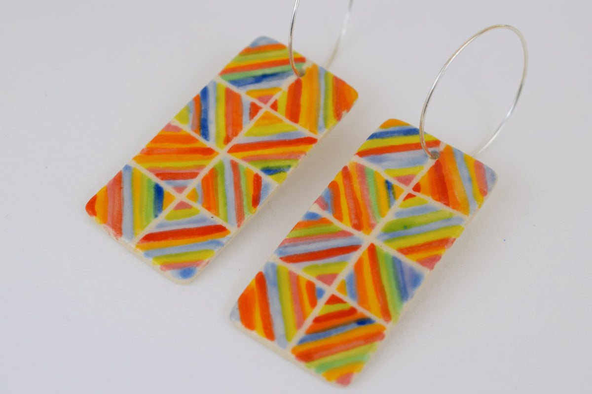 Multicoloured Stripe Earrings