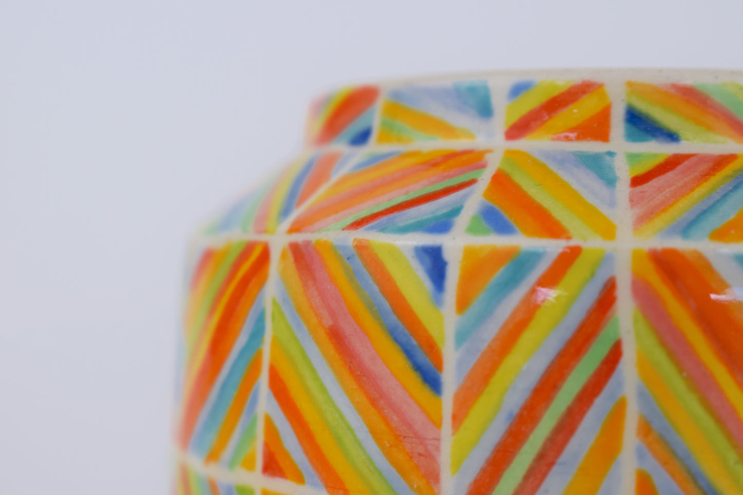 Rainbow Stripe Vase