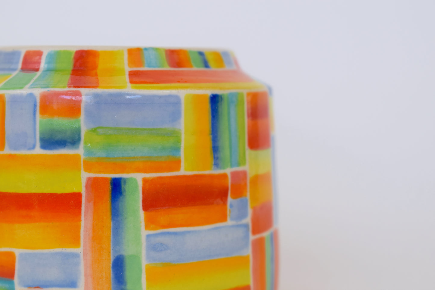 Rainbow Stripe Vase