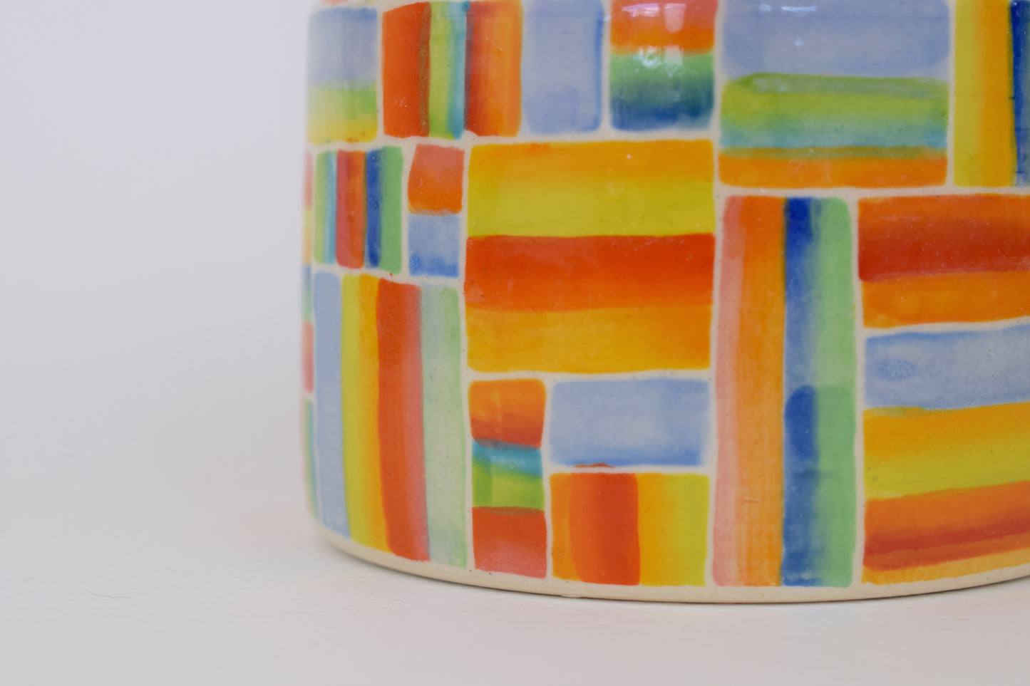 Rainbow Stripe Vase