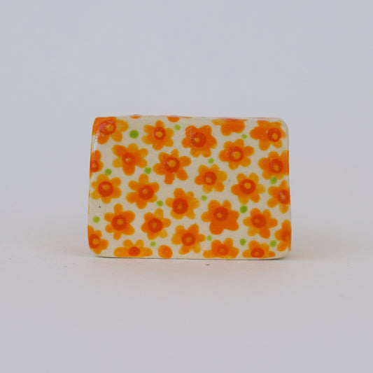 Orange Floral Photo Holder