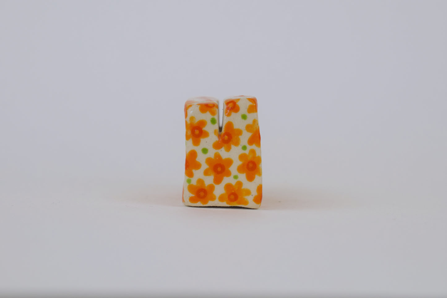 Orange Floral Photo Holder