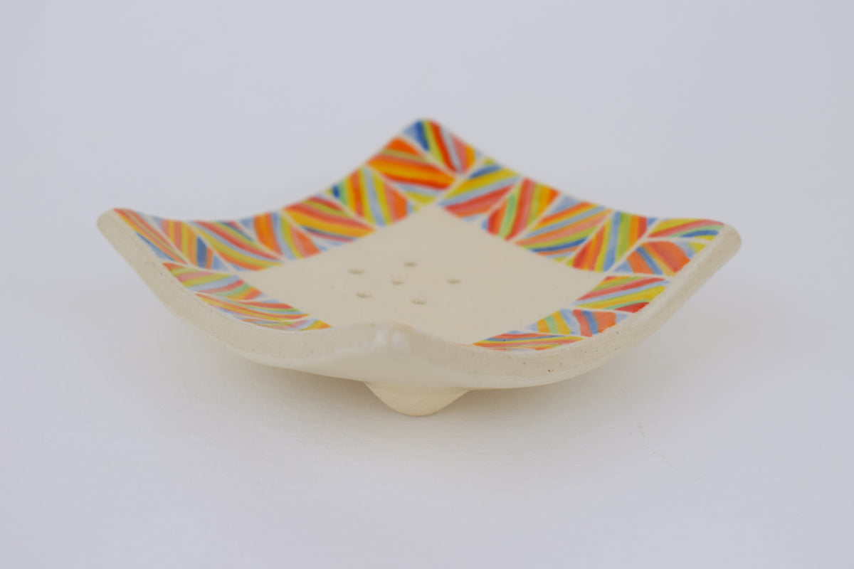 Multicoloured Stripe Soap Dish