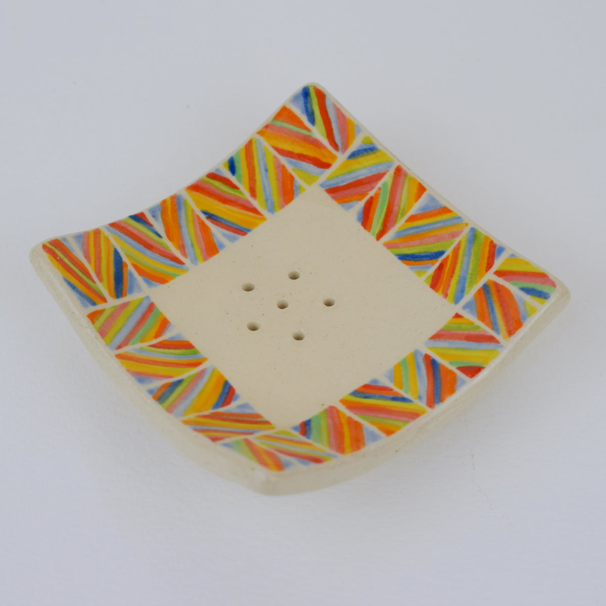 Multicoloured Stripe Soap Dish