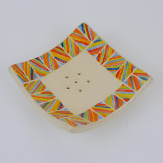 Multicoloured Stripe Soap Dish