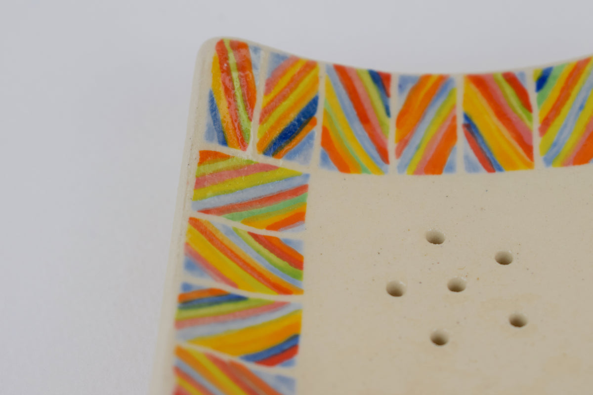 Multicoloured Stripe Soap Dish