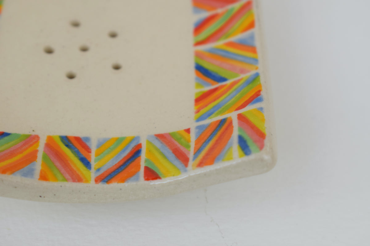 Multicoloured Stripe Soap Dish